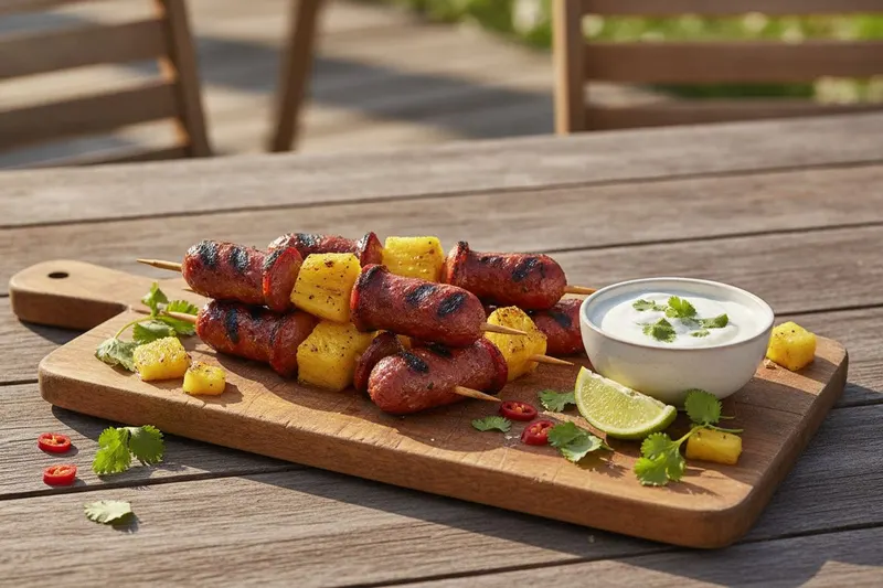 Chorizo-ananasvartaat grillissä
