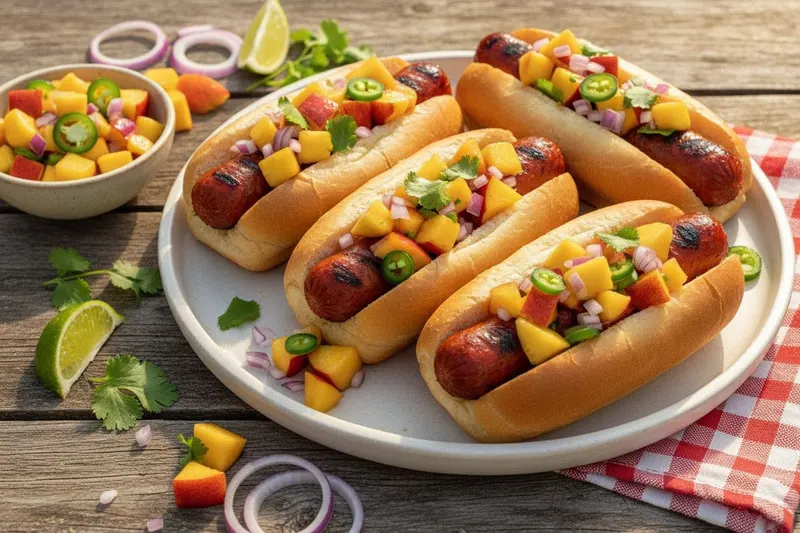 Chorizo-hodarit persikkasalsalla