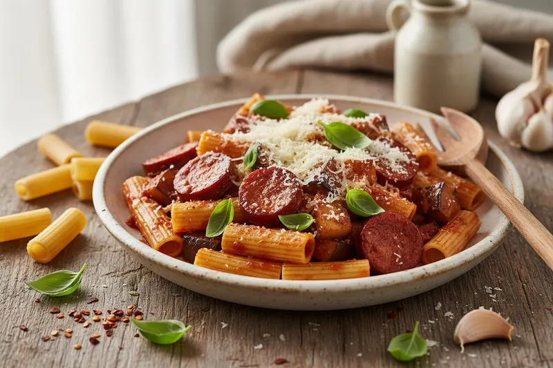 Chorizo-munakoisopasta