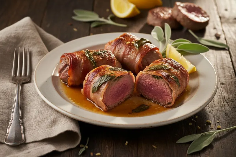 Karitsan ulkofile saltimbocca-tyyliin