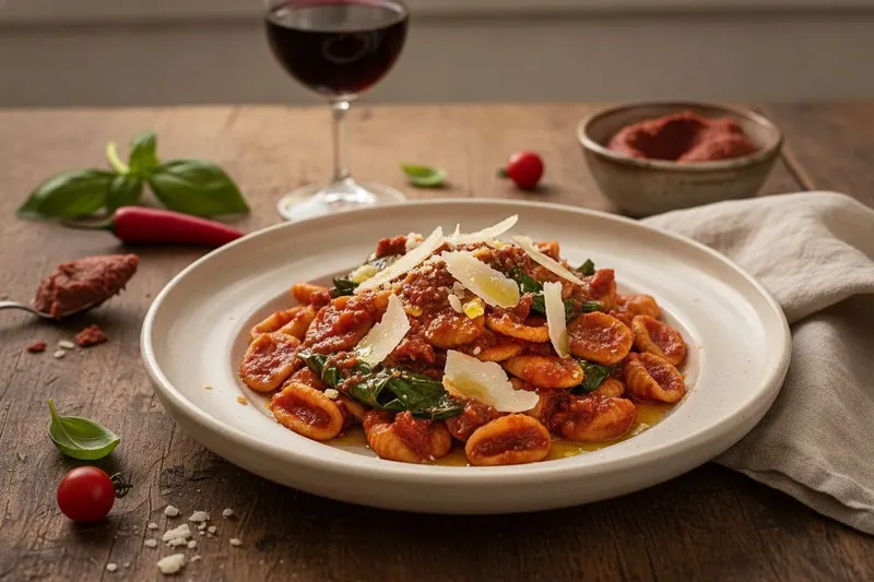 Orecchiette nduja-tomaattikastikkeella