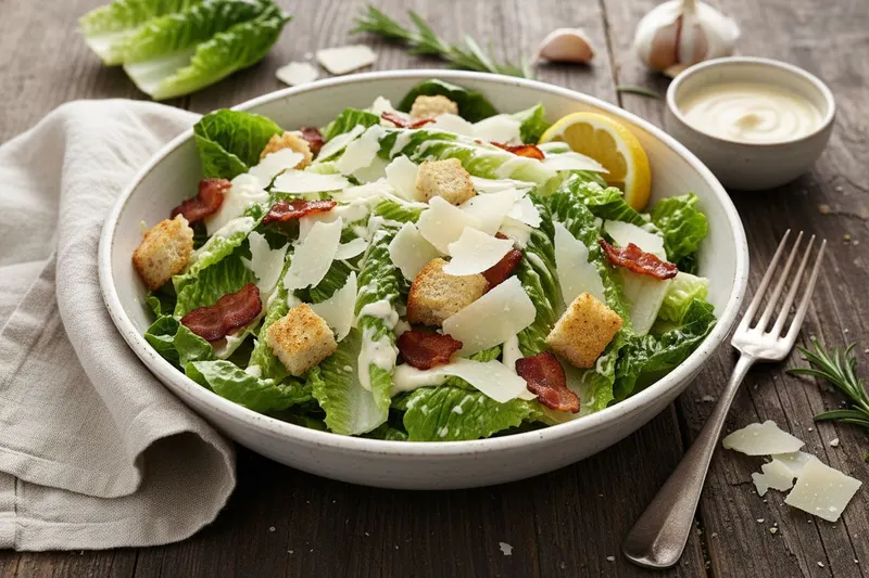 Pekoni-caesarsalaatti – lihamiehen versio
