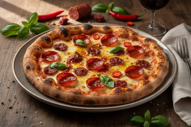 Pizza Diavola – Tulinen salamipizza