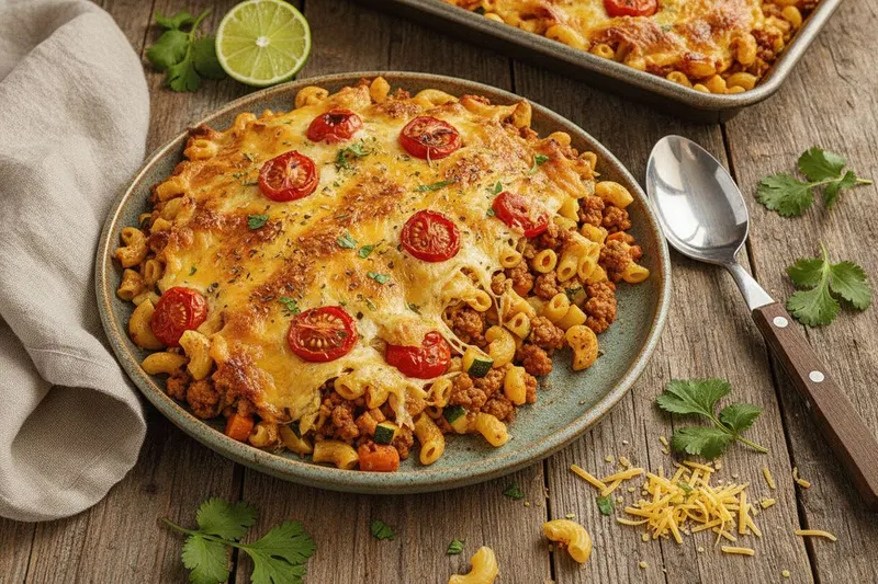 Taco-peltimakaronilaatikko